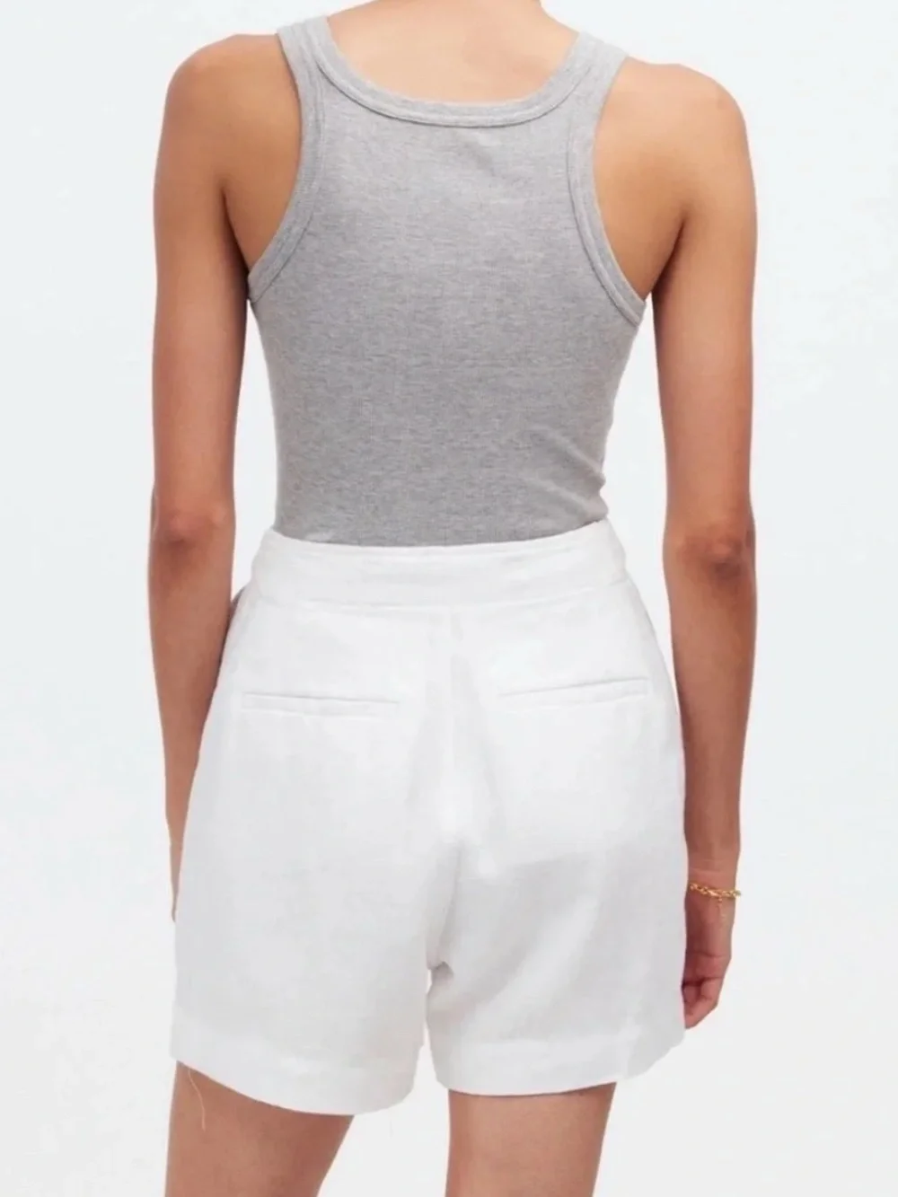 Madewell White High-Rise Linen-Blend Shorts - Picture 2 of 5